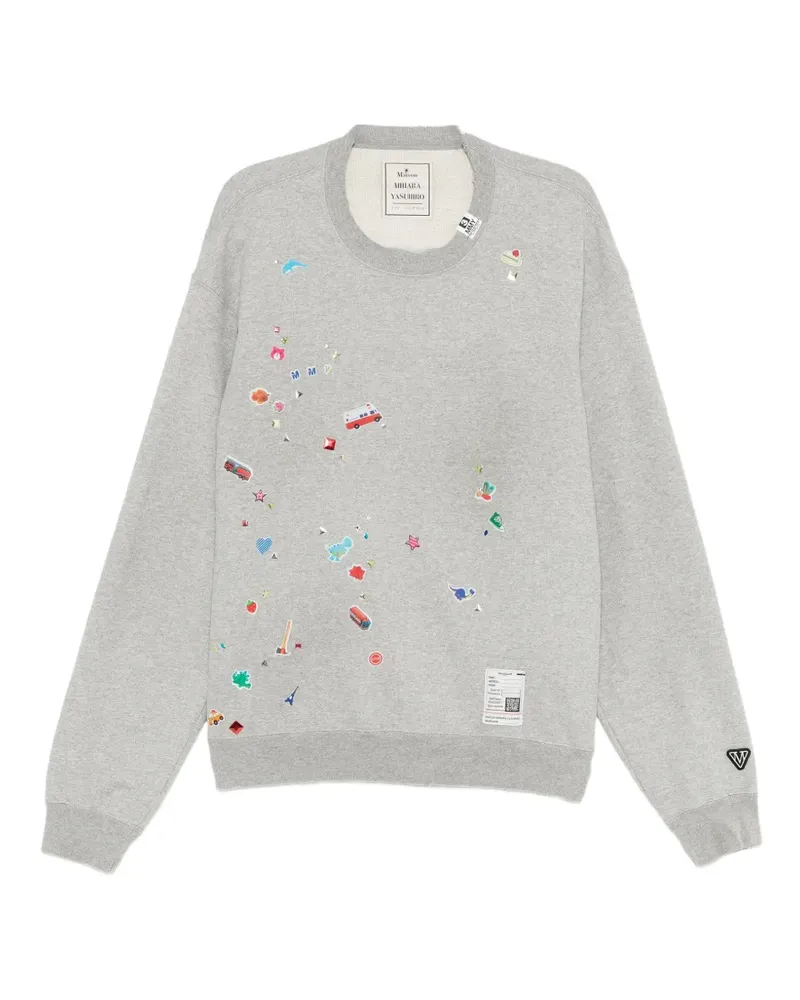 MIHARAYASUHIRO Hemd mit Sticker-Print - Grau Grau