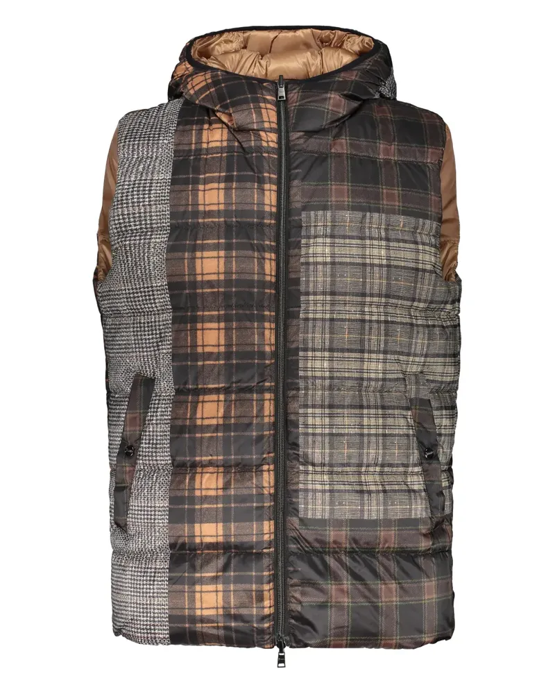 Herno hooded patchwork gilet - Braun Braun