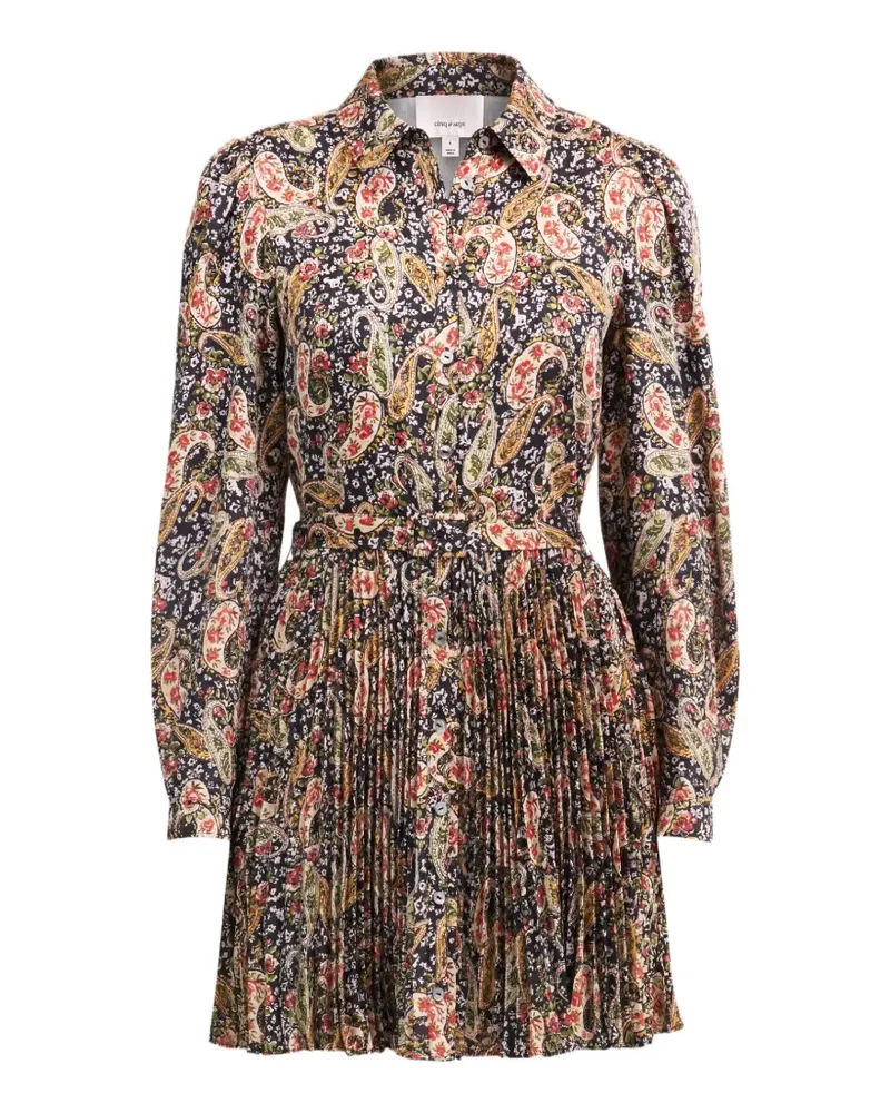 Cinq à Sept Reynolds paisley-print pleated mini dress - Schwarz Schwarz
