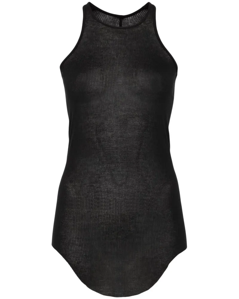 Rick Owens Geripptes Trägershirt - Schwarz Schwarz