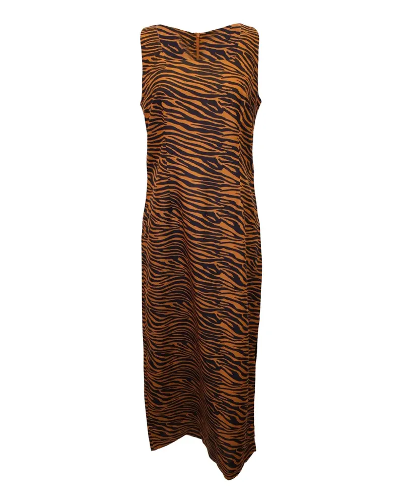 Lisa Marie Fernandez Zani zebra-print dress - Orange Orange