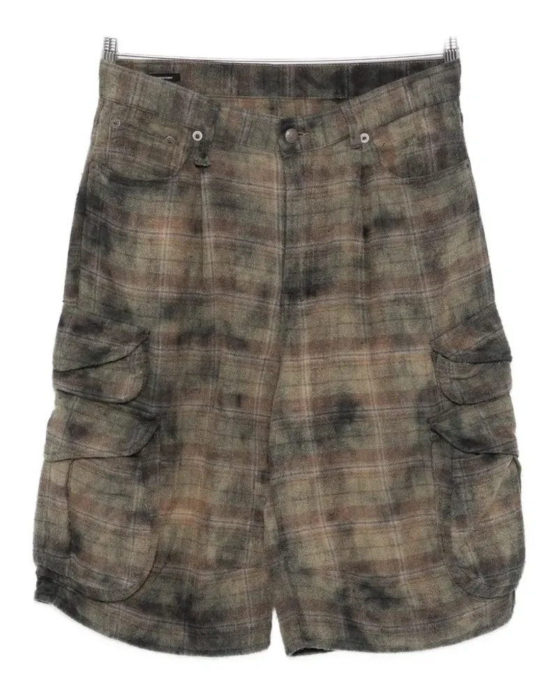 R13 cargo plaid shorts - Grün Grün