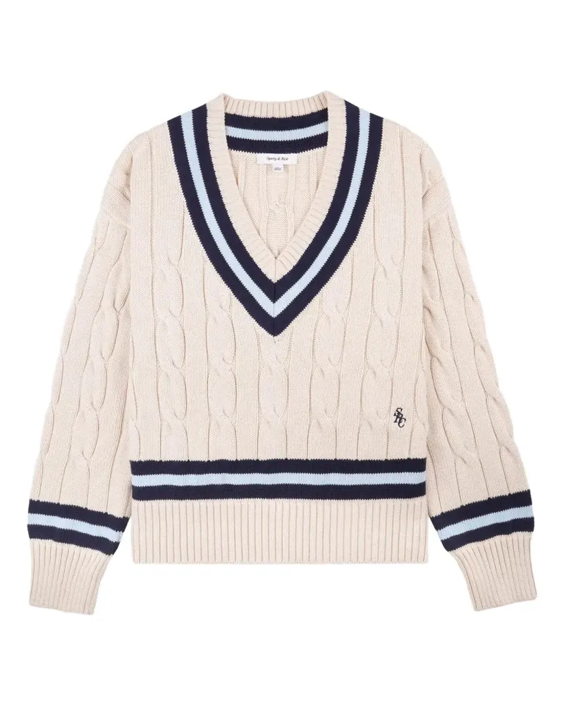 SPORTY & RICH Pullover mit Zopfmuster - Nude Nude
