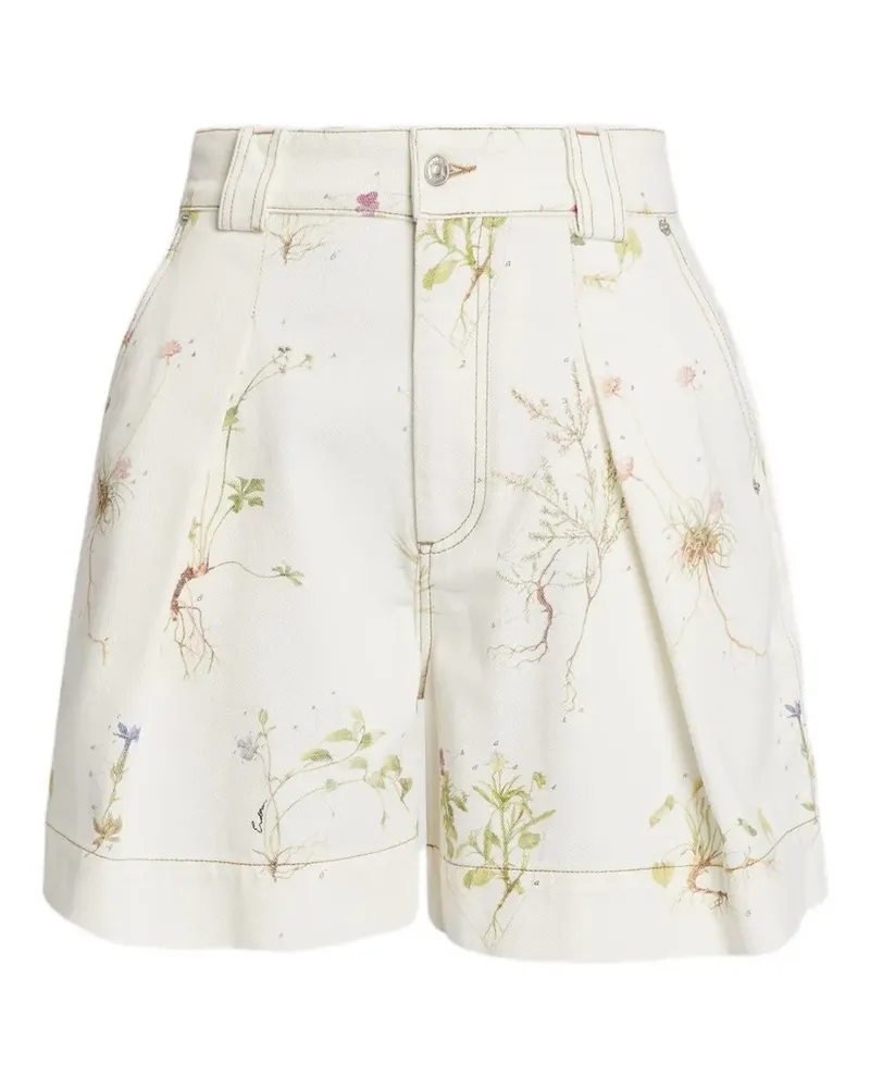 Erdem Jeans-Shorts mit Blumen-Print - Weiß Weiß