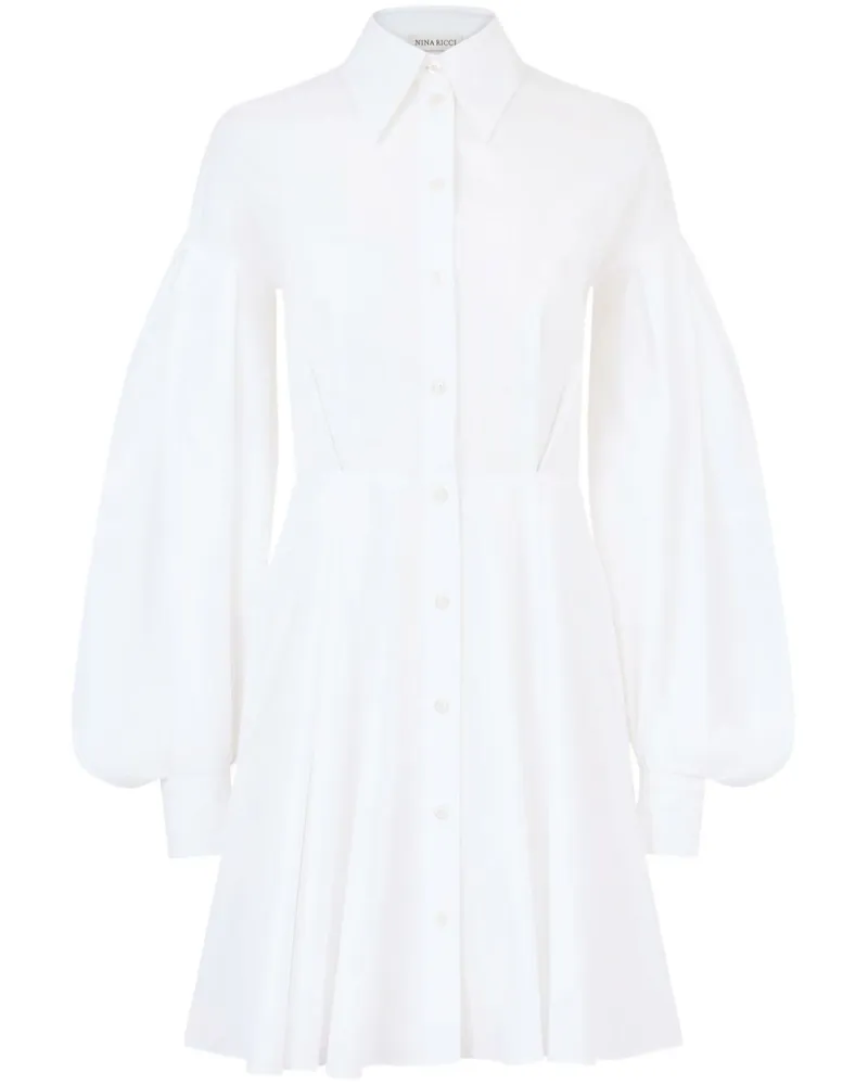 Nina Ricci Minikleid mit Puffärmeln - Weiß Weiß
