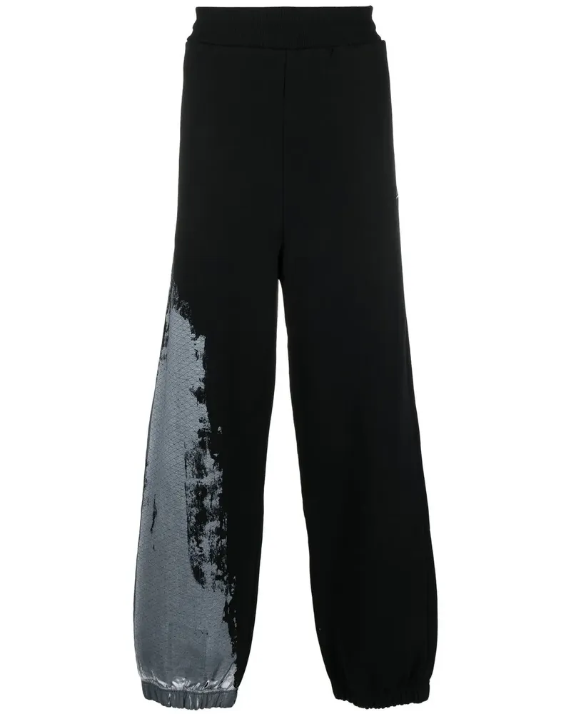 ACW* Jogginghose mit abstraktem Print - Schwarz Schwarz