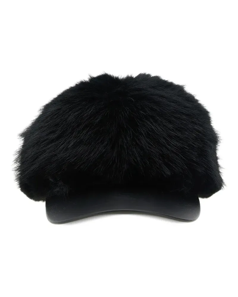 Comme des Garçons Baseballkappe aus Faux Fur mit abgerundetem Schirm - Schwarz Schwarz