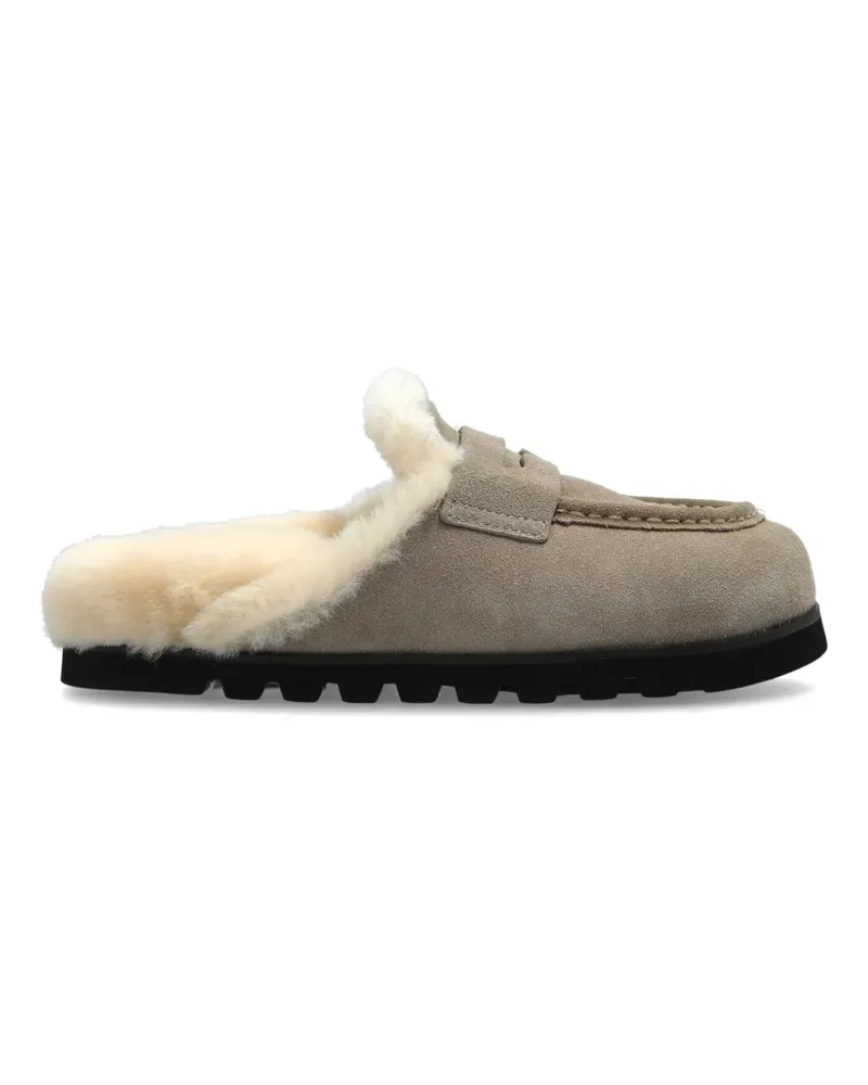 Naked Wolfe Corded shearling-lined loafers - Nude Nude