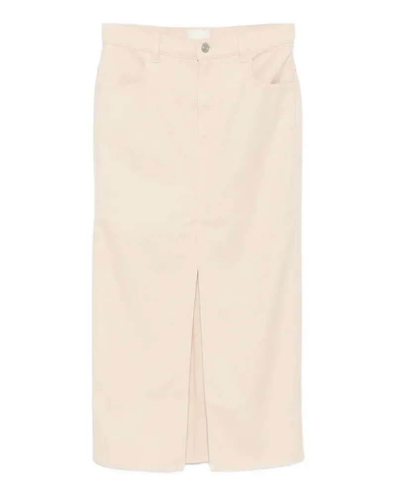 Isabel Marant Faharia Midirock mit Logo-Patch - Nude Nude