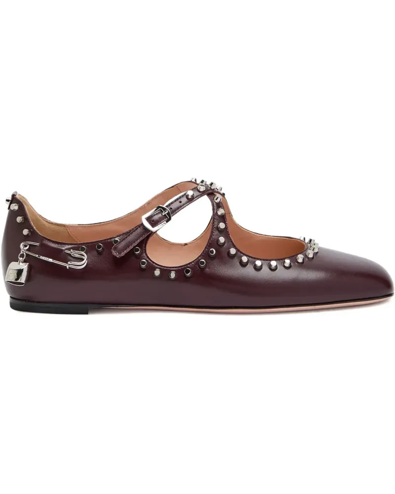 Bally Ballerinas mit Nieten - Rot Rot