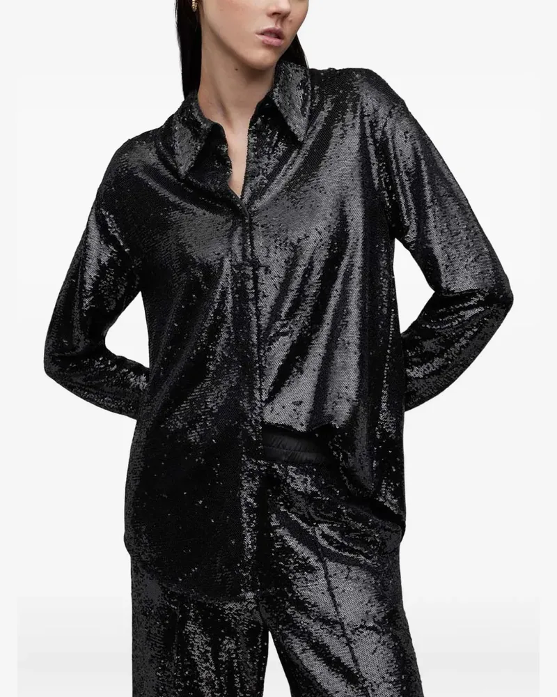 AllSaints Charli sequin-embellished shirt - Schwarz Schwarz