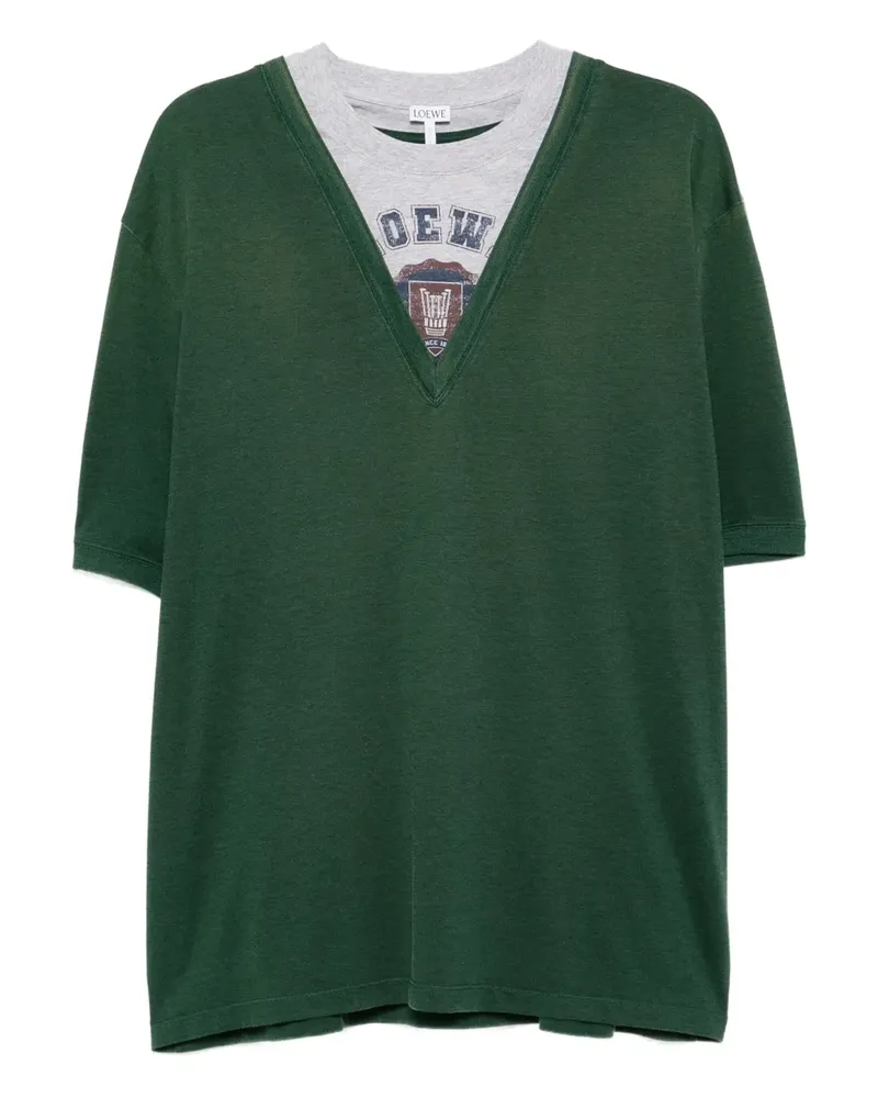 Loewe T-Shirt mit Print - Grün Grün