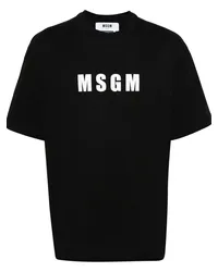 MSGM T-Shirt mit Logo-Print Schwarz