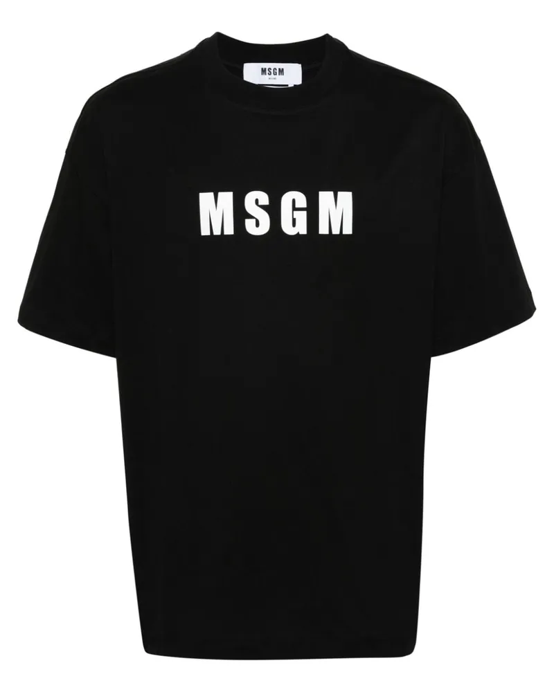 MSGM T-Shirt mit Logo-Print Schwarz