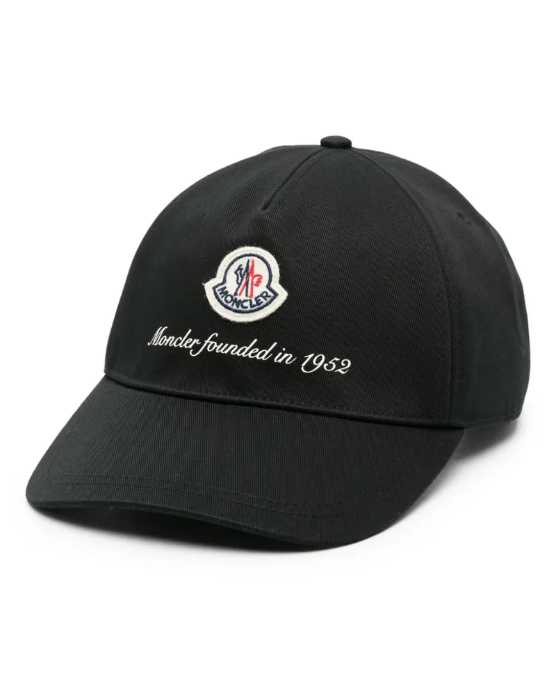 Moncler Baseballkappe mit Logo-Patch - Schwarz Schwarz