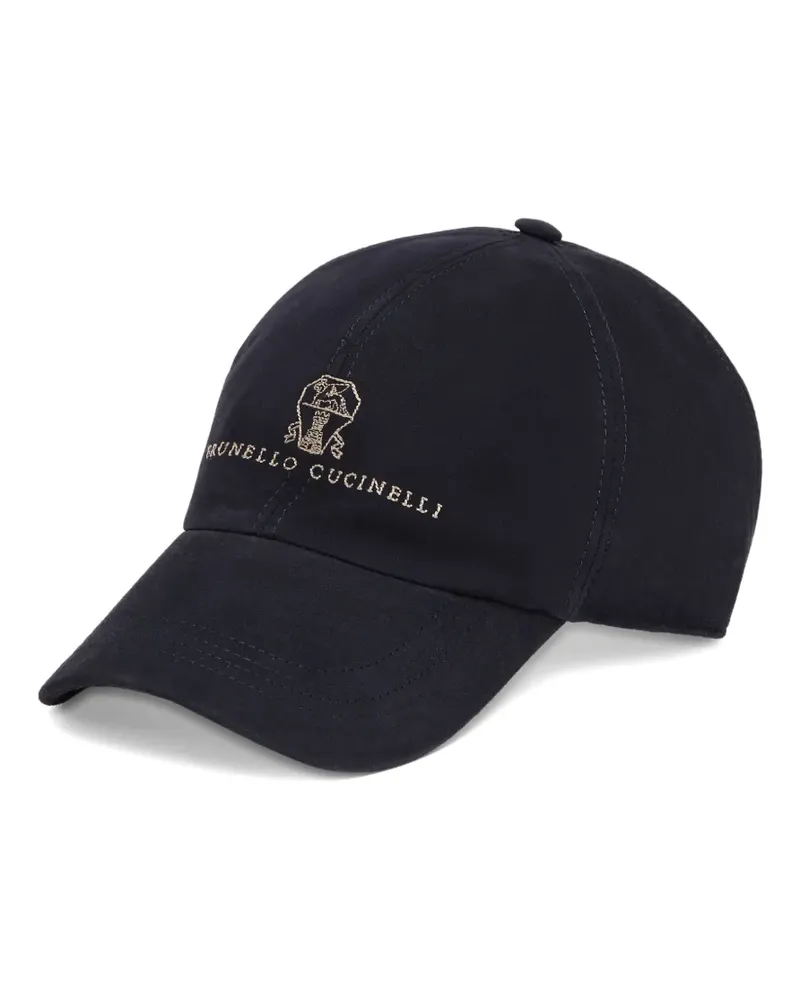 Brunello Cucinelli Baseballkappe mit Logo-Stickerei - Blau Blau