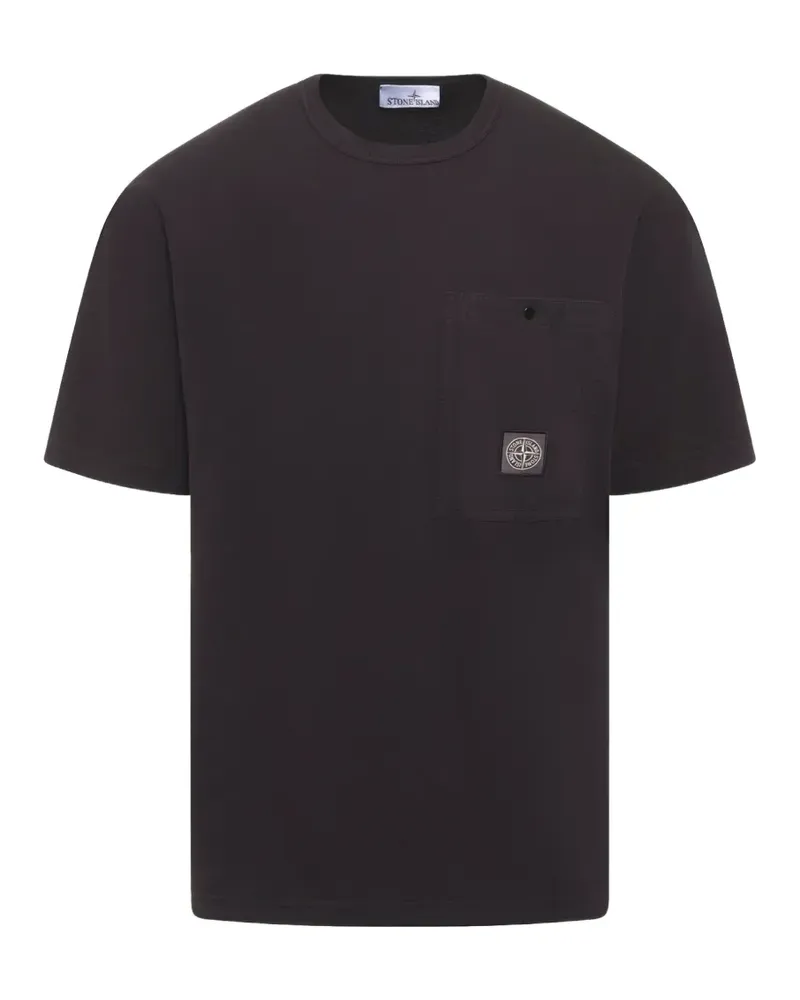 Stone Island T-Shirt mit Tasche - Schwarz Schwarz