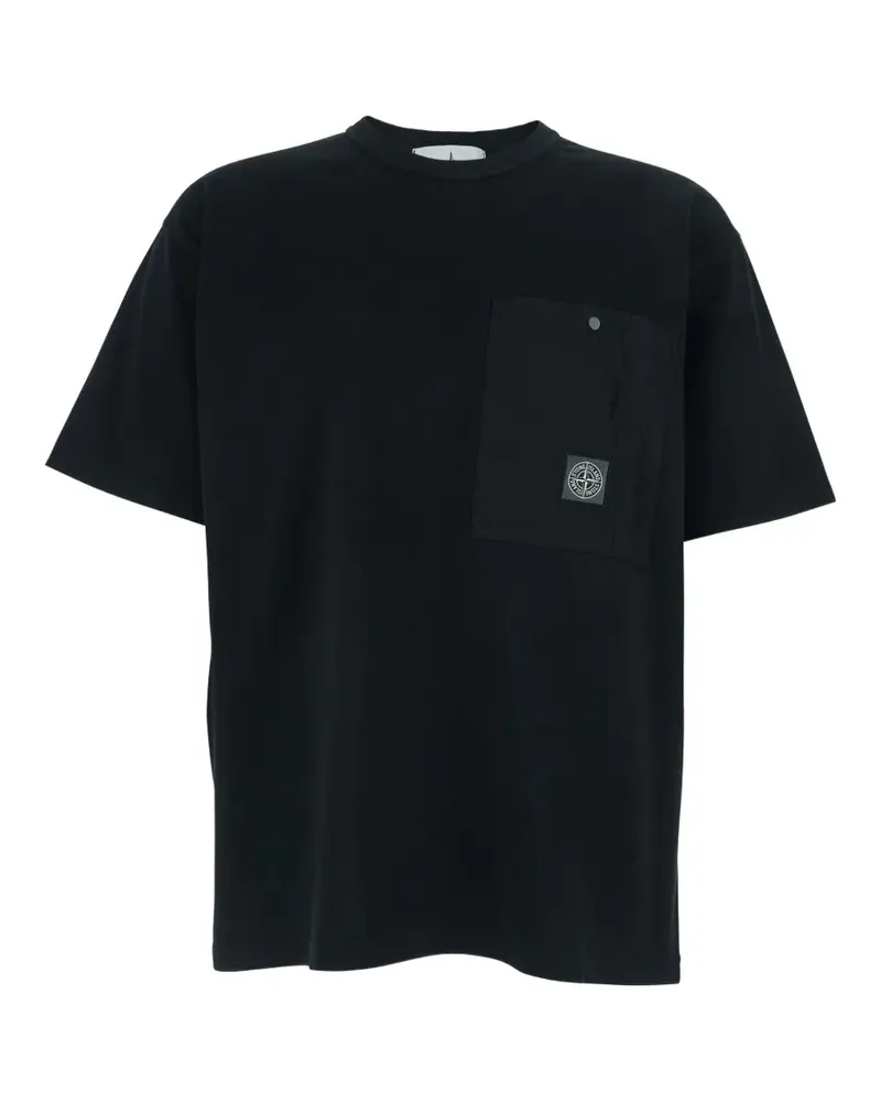 Stone Island T-Shirt mit Tasche - Schwarz Schwarz