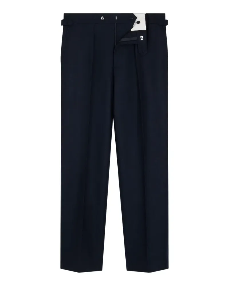 FURSAC Bundfaltenhose mit Fischgrätenmuster - Blau Blau