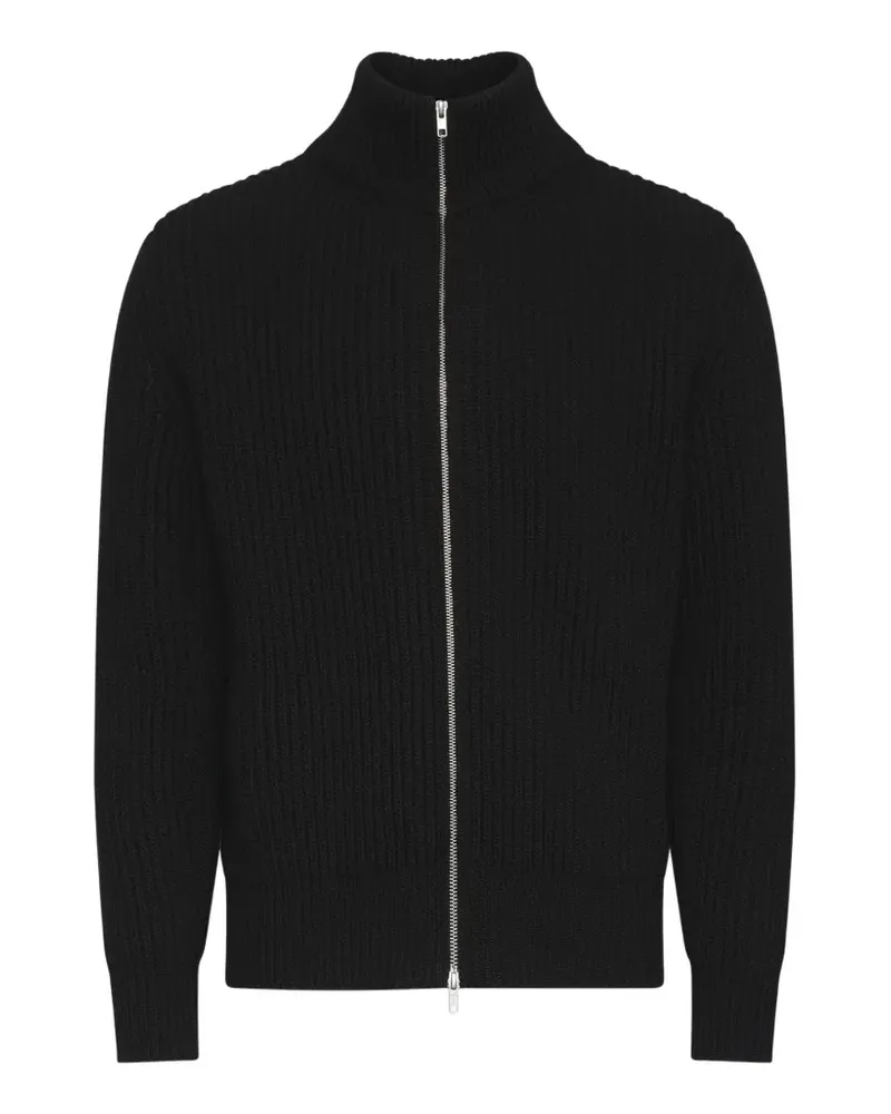 Maison Margiela Gerippter Cardigan mit Reißverschluss - Schwarz Schwarz