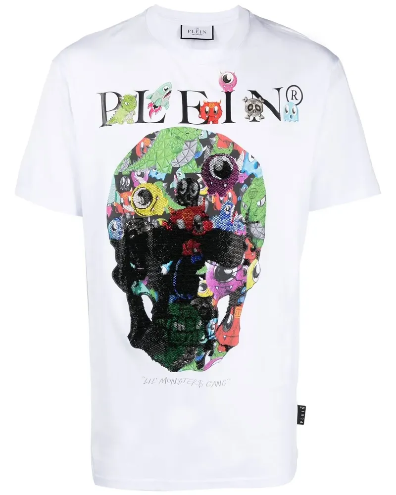 Philipp Plein T-Shirt mit Monster-Print - Weiß Weiß