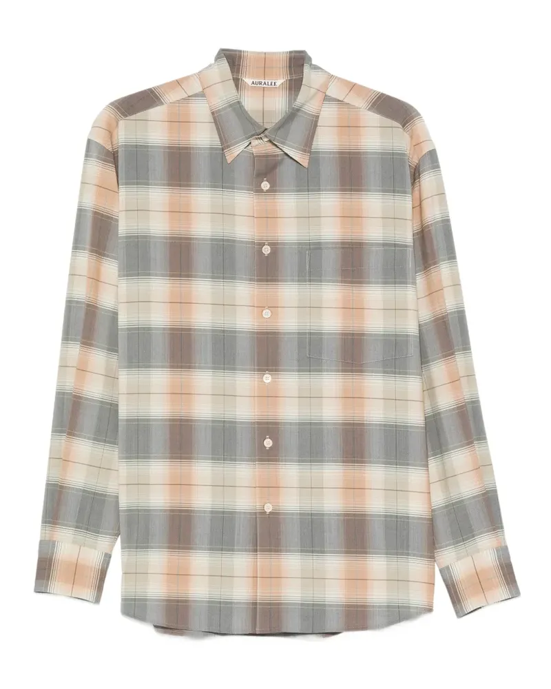 AURALEE check-print wool shirt - Nude Nude
