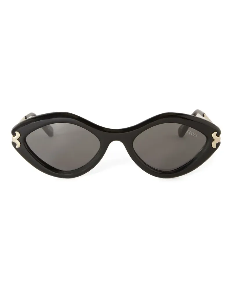 Emilio Pucci Sonnenbrille mit geometrischem Gestell - Schwarz Schwarz