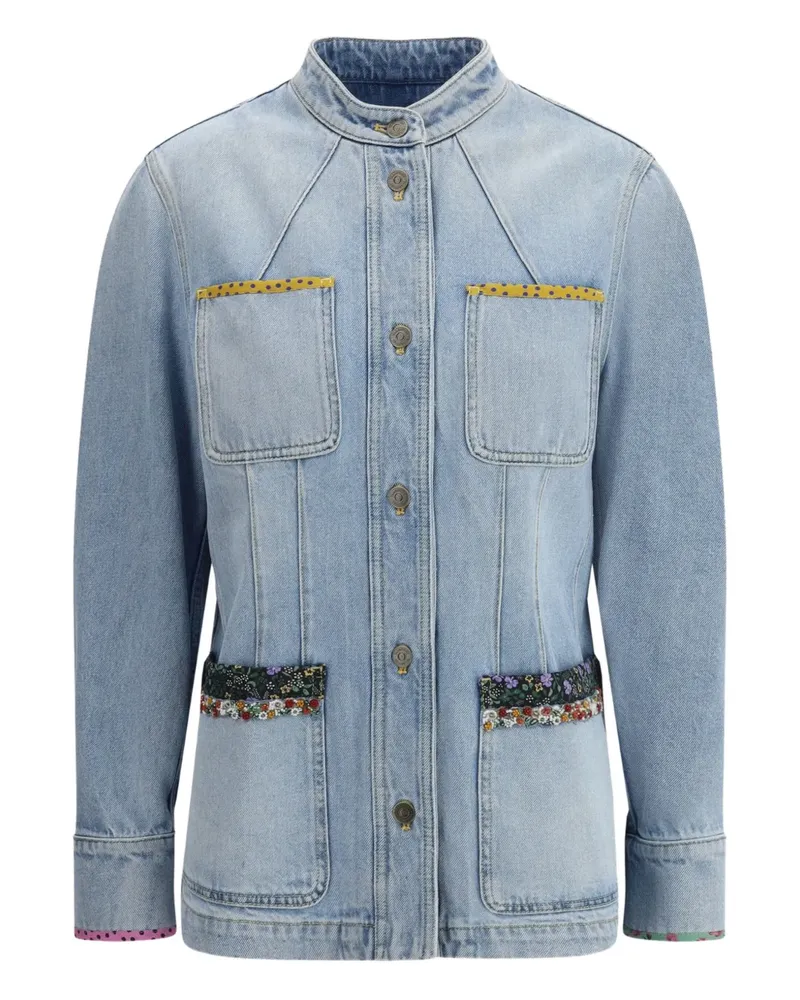 Valentino Garavani Bestickte Jeansjacke - Blau Blau