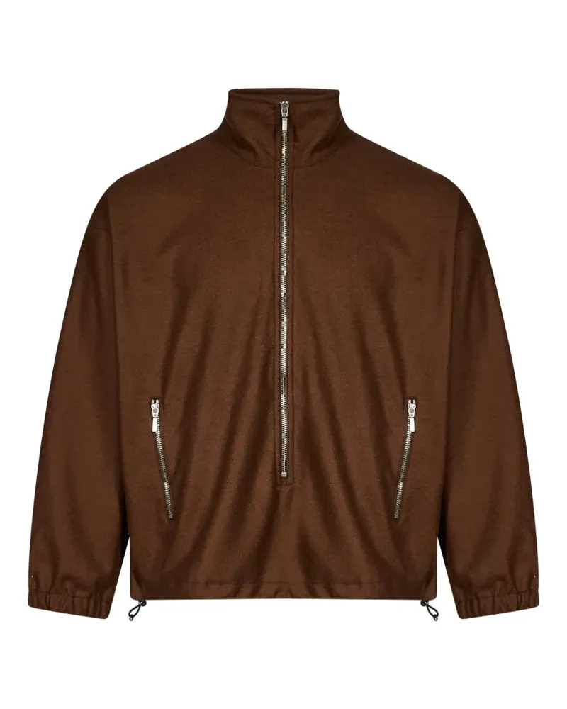 Song For The Mute half-zip drawstring-hem pullover jacket - Braun Braun