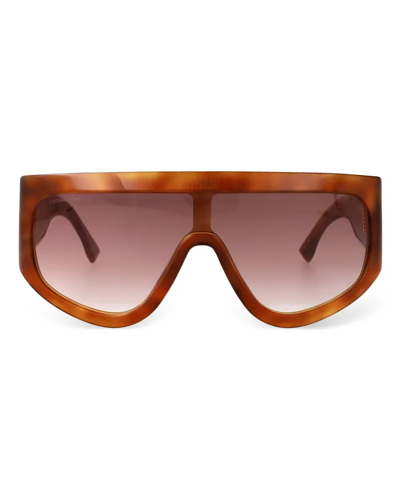 Dsquared2 D2 0149 Shield-Sonnenbrille mit Logo - Braun Braun