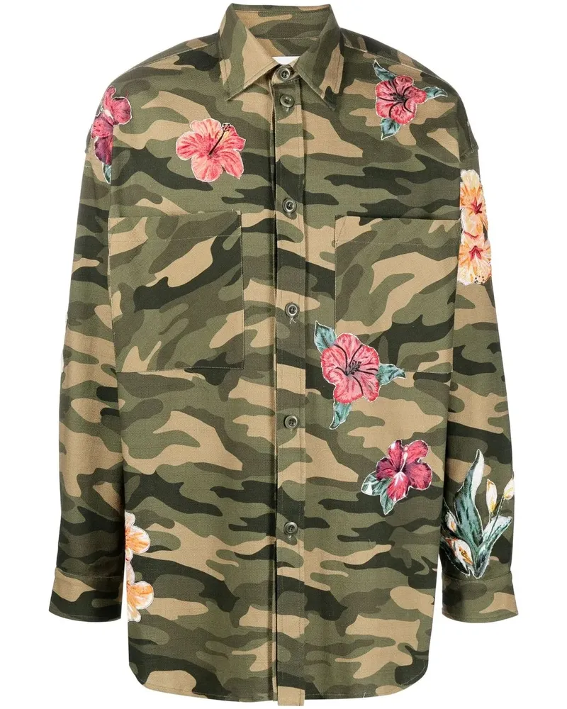 Faith Connexion Hemd mit Camouflage-Print - Grün Grün