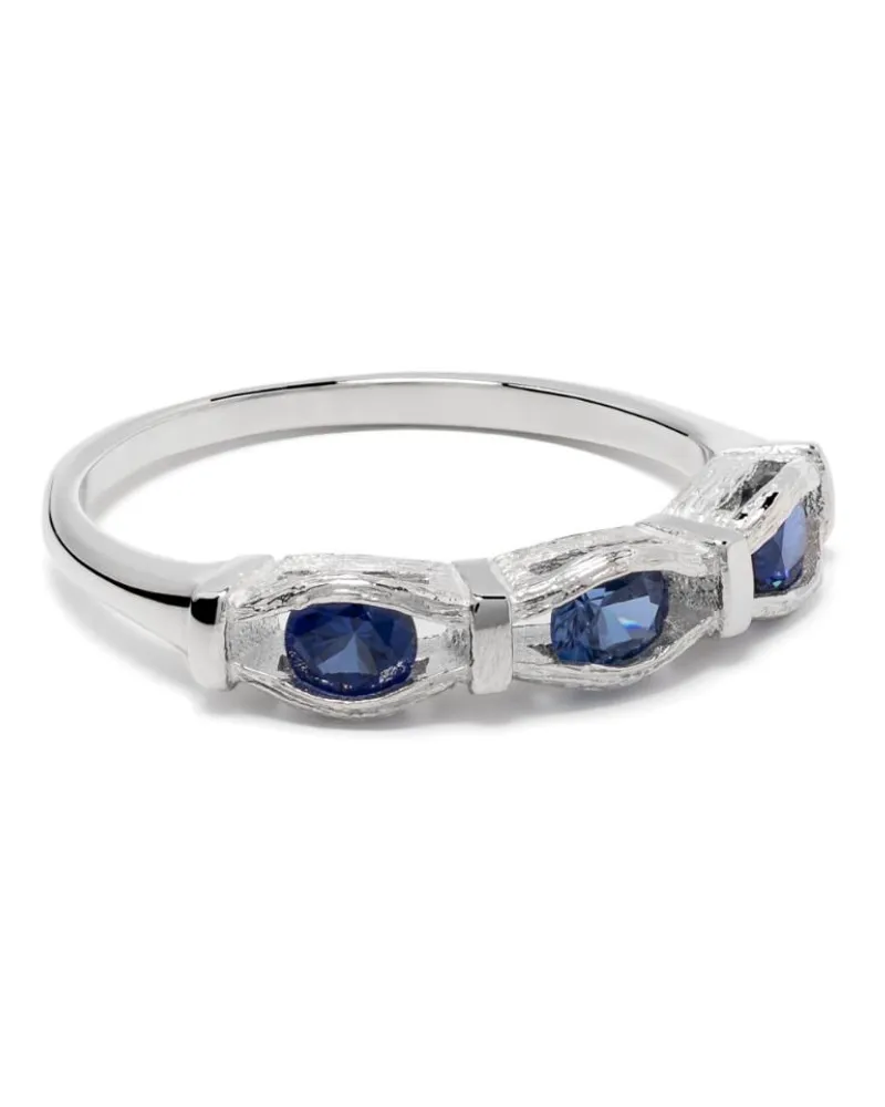 BLEUE BURNHAM Sacred Oak Ring mit blauem Saphir - Silber Silber