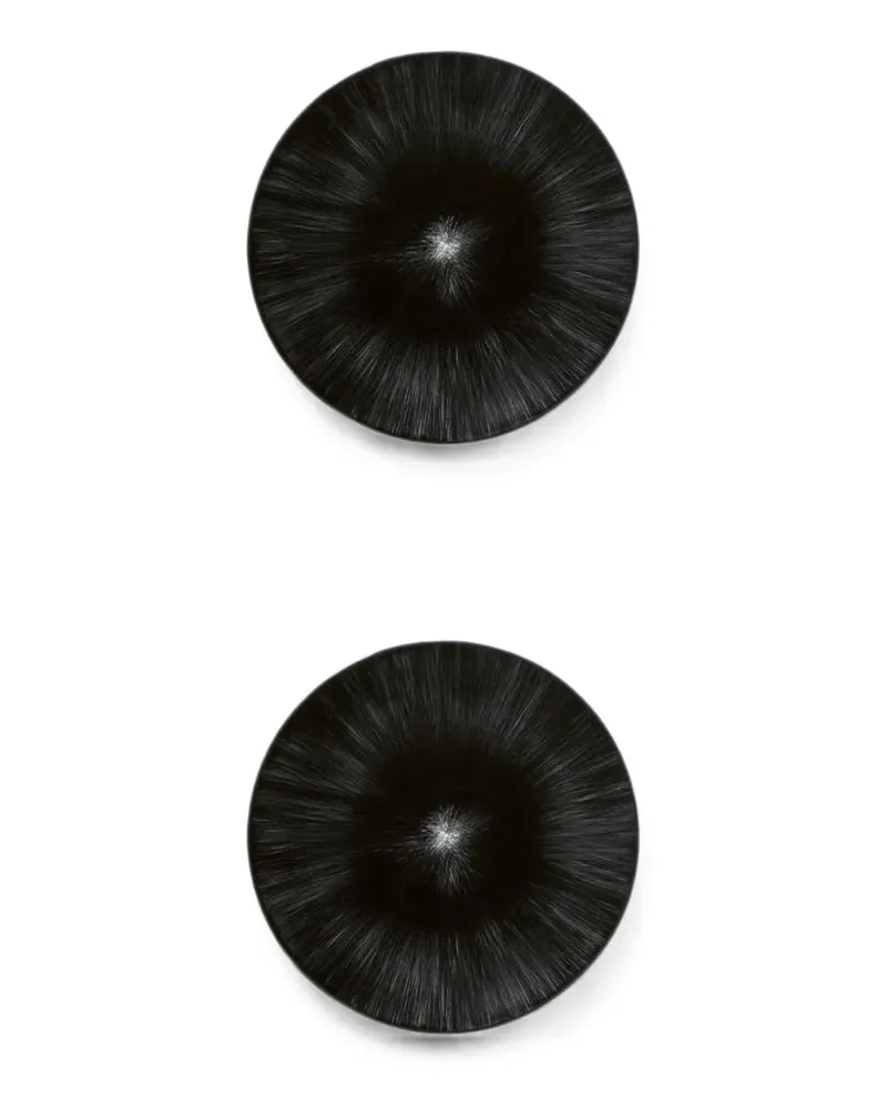 Serax Dé abstract-print plates(set of two) - Schwarz Schwarz
