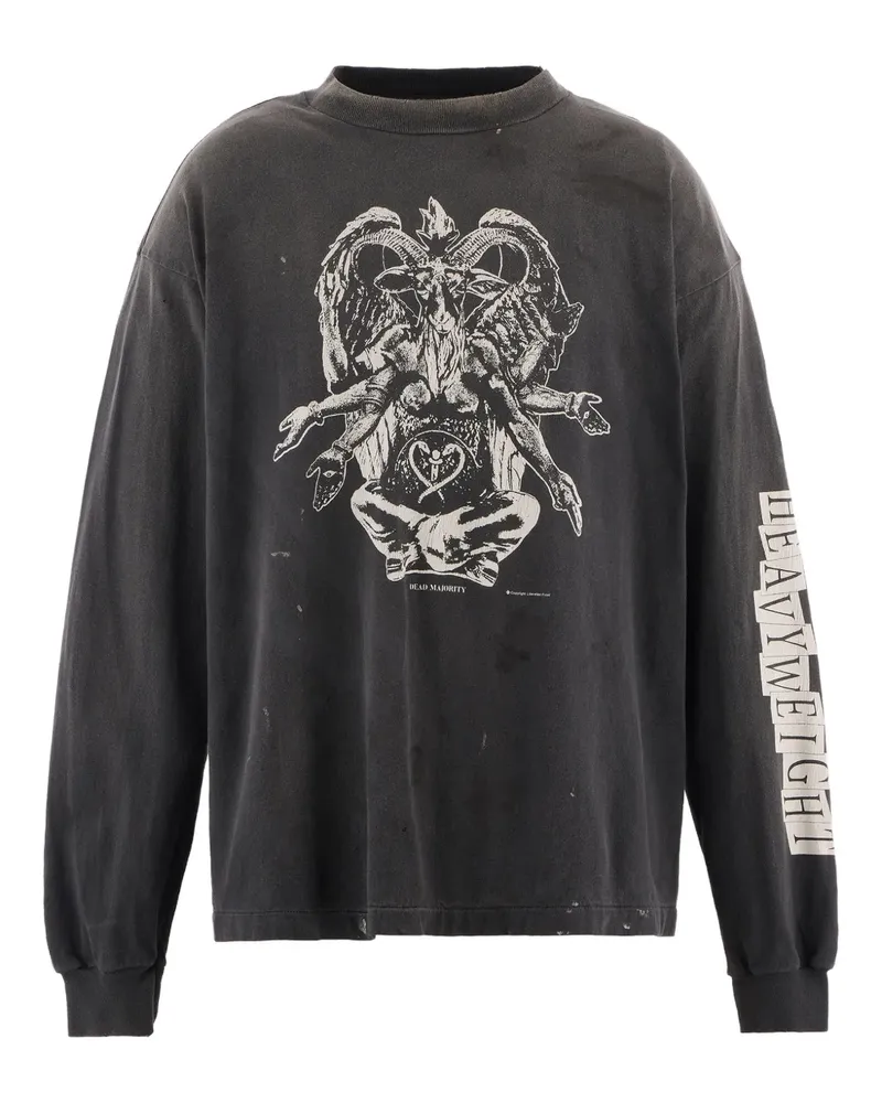 SAINT MXXXXXX long-sleeve graphic tee - Schwarz Schwarz