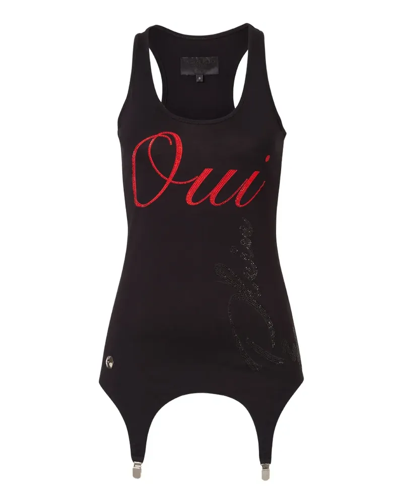 Philipp Plein Tanktop mit Oui-Print - Schwarz Schwarz