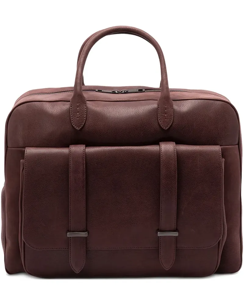 Orciani Jones Chevrette double-pocket leather holdall - Rot Rot