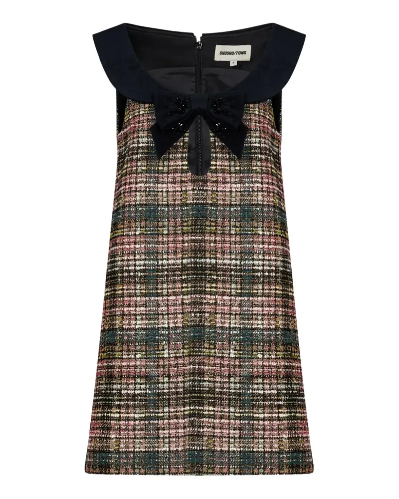 SHUSHU/TONG Tweed-Minikleid mit Schleifendetail - Schwarz Schwarz