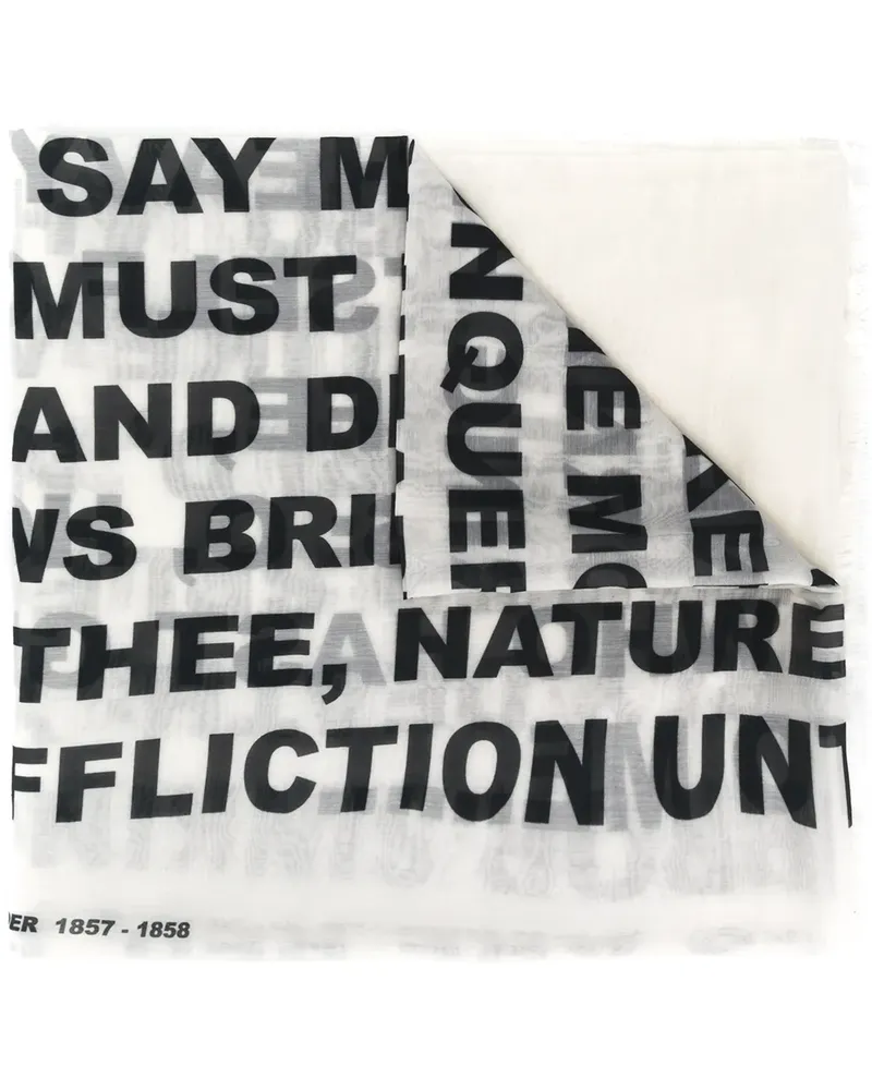 DRKSHDW by Rick Owens Schal mit Schriftzug - Weiß Weiß