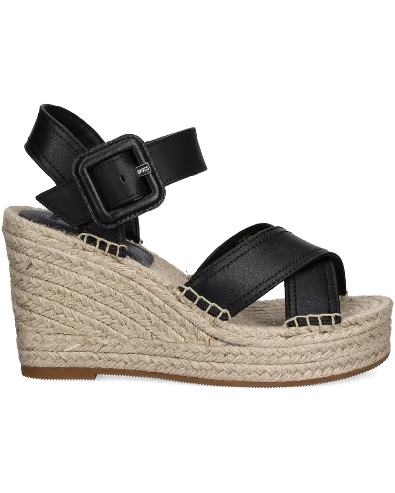 HUGO BOSS Espadrilles mit Wedge-Absatz - Schwarz Schwarz