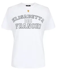 Elisabetta Franchi T-Shirt mit Logo-Print Weiß