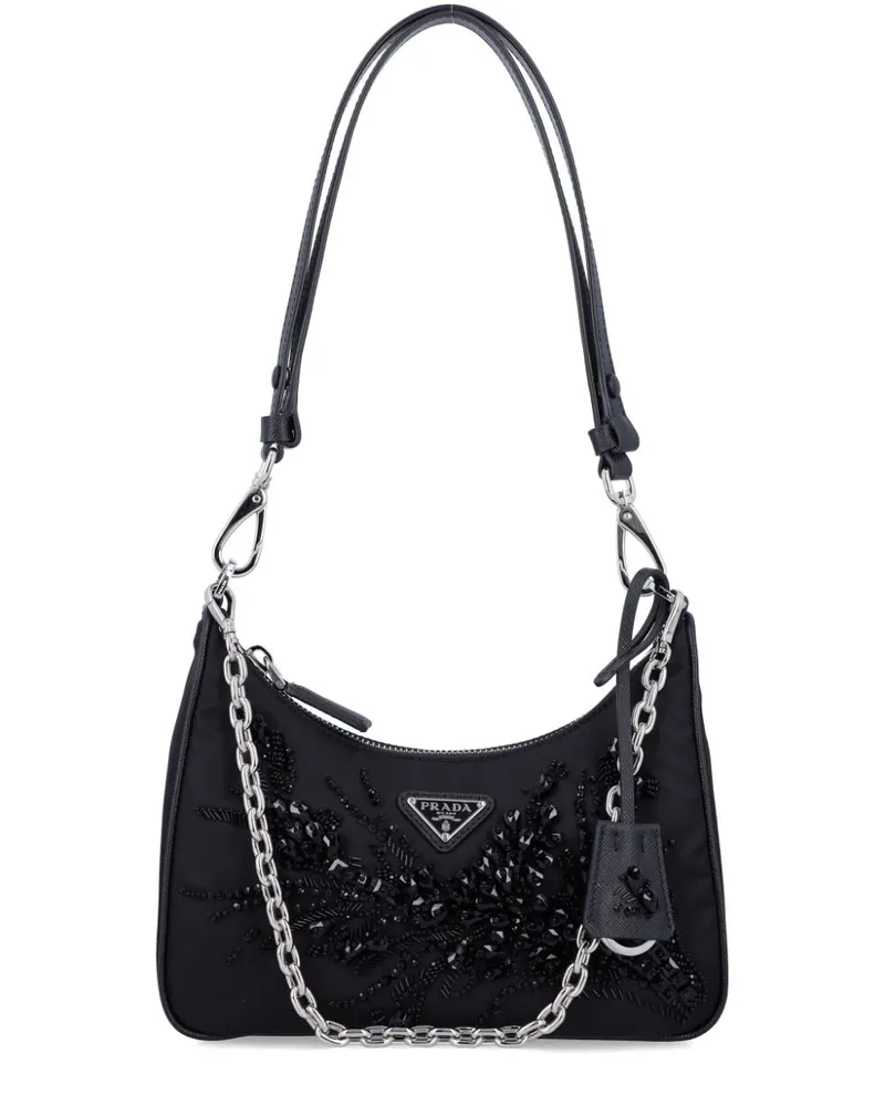 Prada Re-Edition Schultertasche - Schwarz Schwarz
