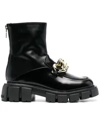 Moschino Stiefel mit Zierkette Schwarz