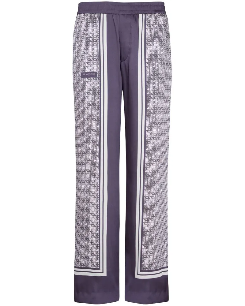 Balmain Straight-Leg-Hose mit Print - Violett Violett
