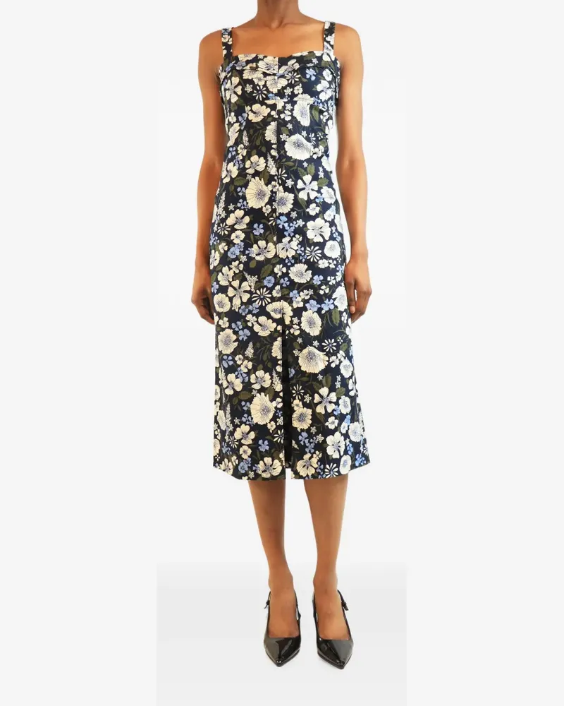 Veronica Beard Colleen floral-print midi dress - Blau Blau