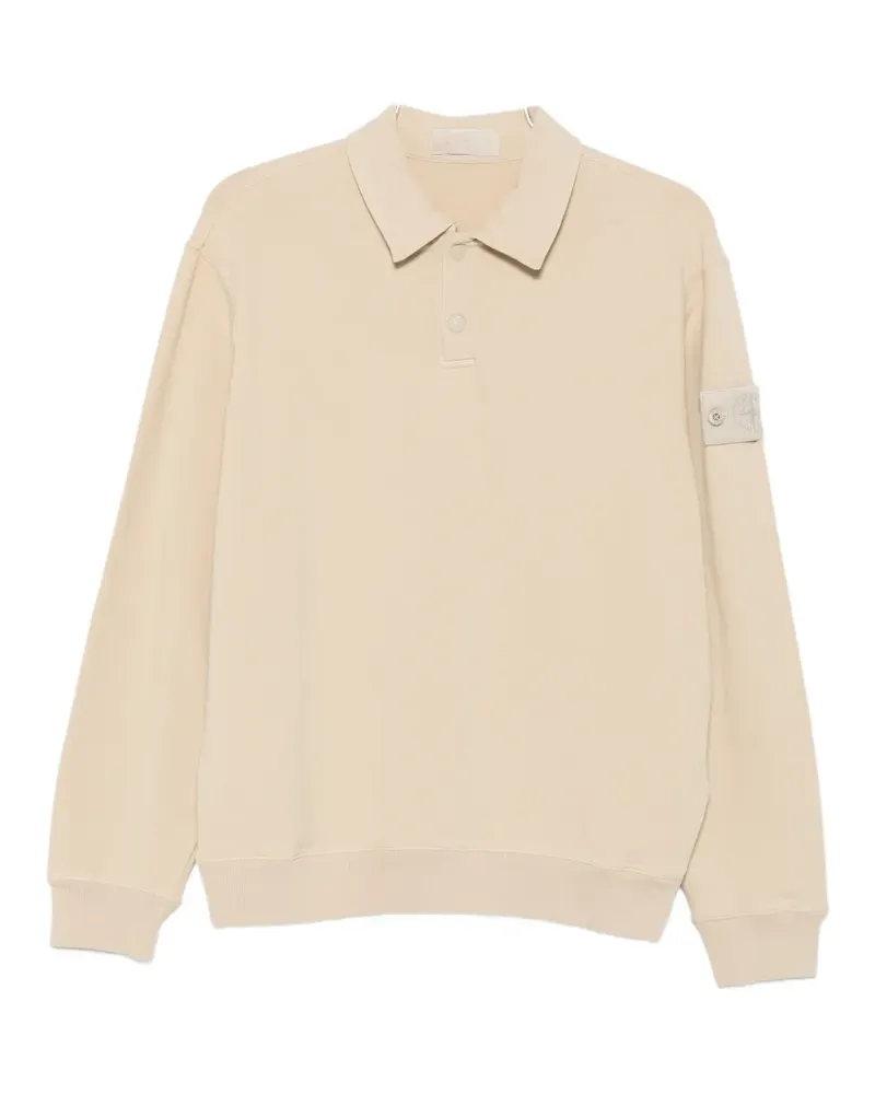 Stone Island logo-patch long-sleeve polo shirt - Nude Nude