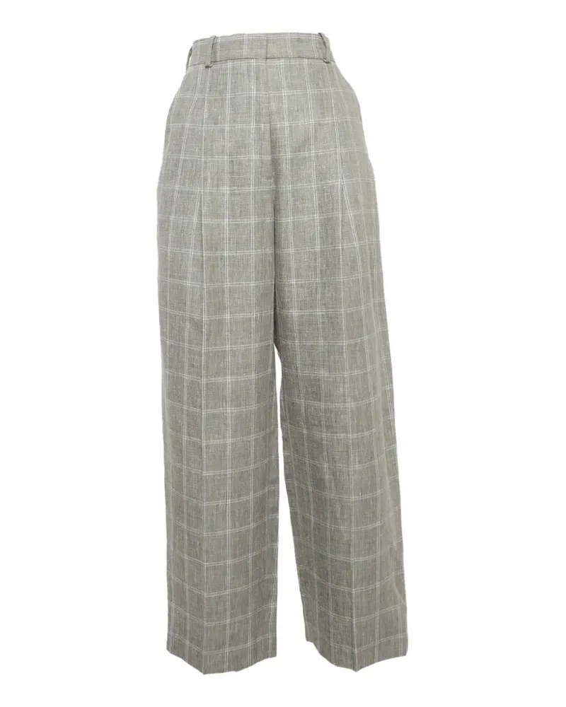 Sandro checked wide-leg trousers - Nude Nude