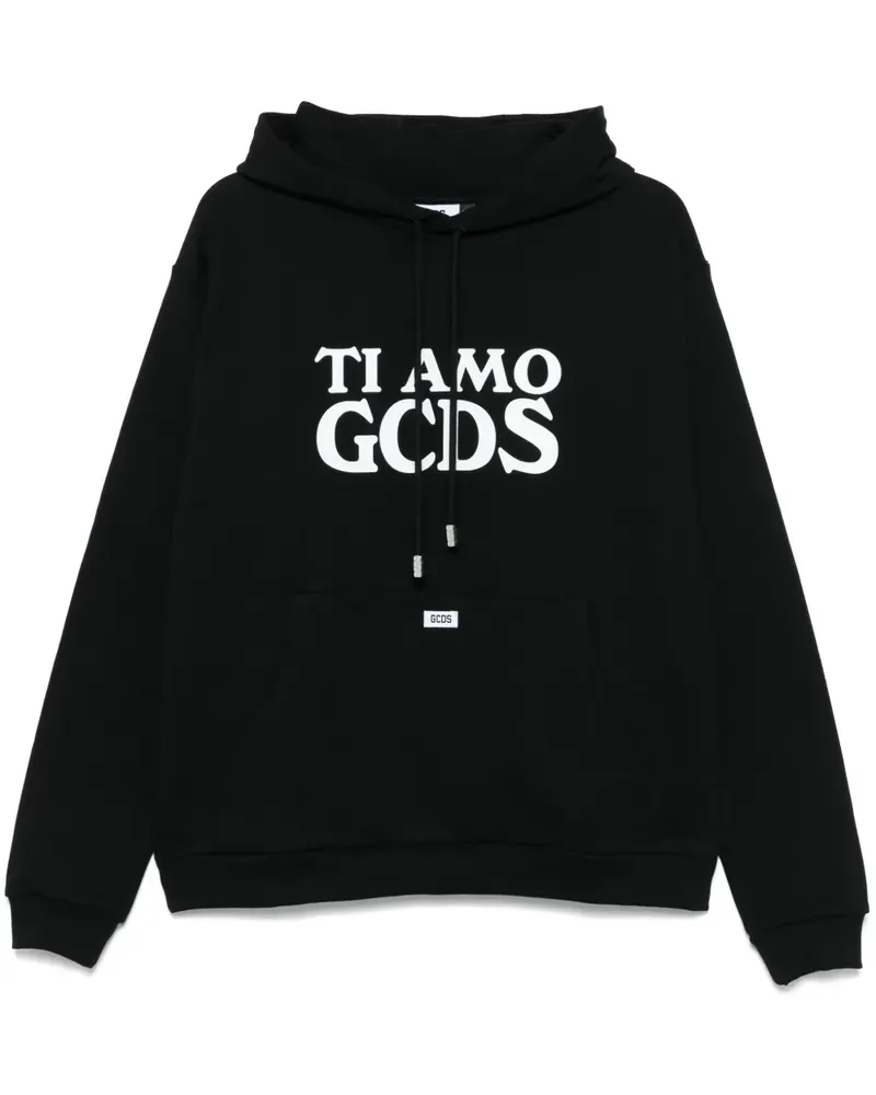 GCDS Ti Amo  Hoodie - Schwarz Schwarz