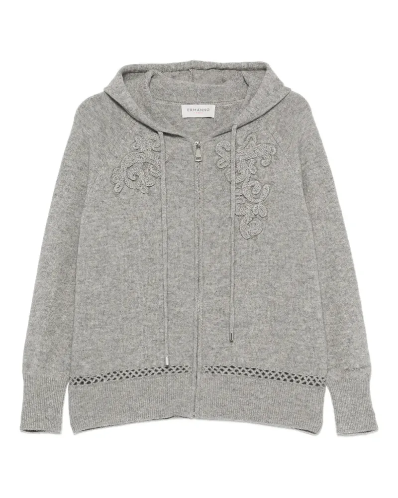 Ermanno Scervino Kapuzenjacke mit Stickerei - Grau Grau