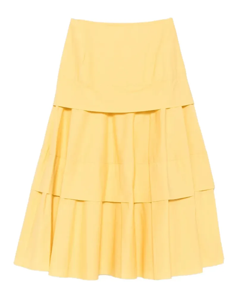 Rochas tiered pleated midi skirt - Gelb Gelb