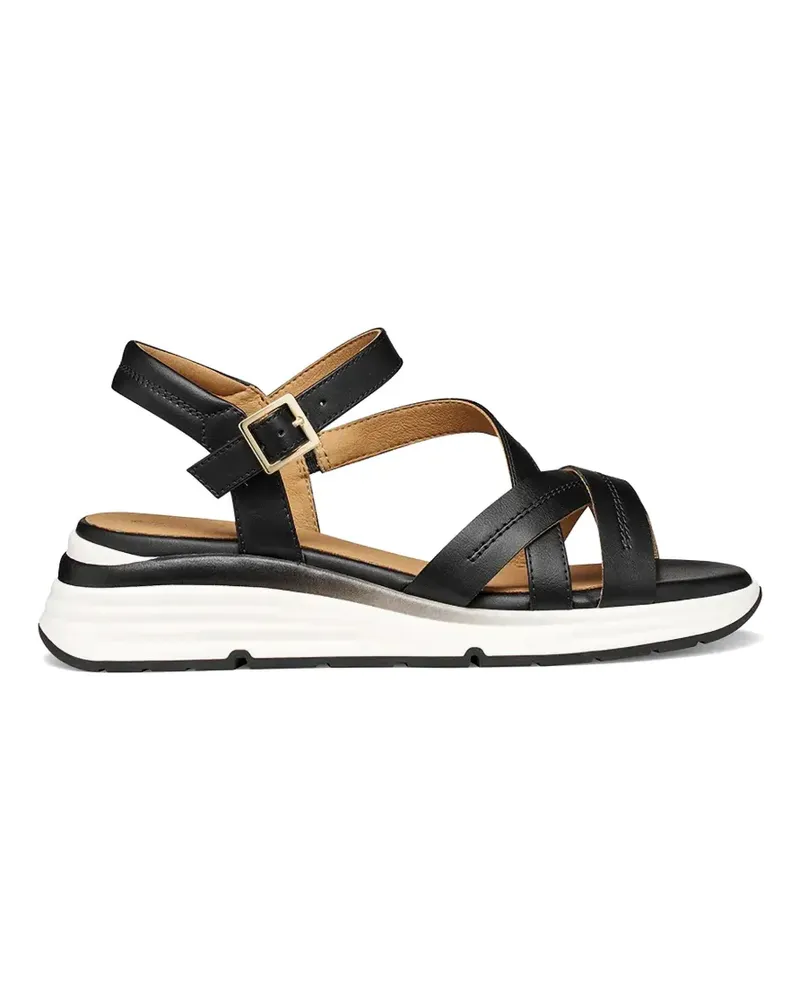 Geox crossover-strap buckle-fastening sandals - Schwarz Schwarz